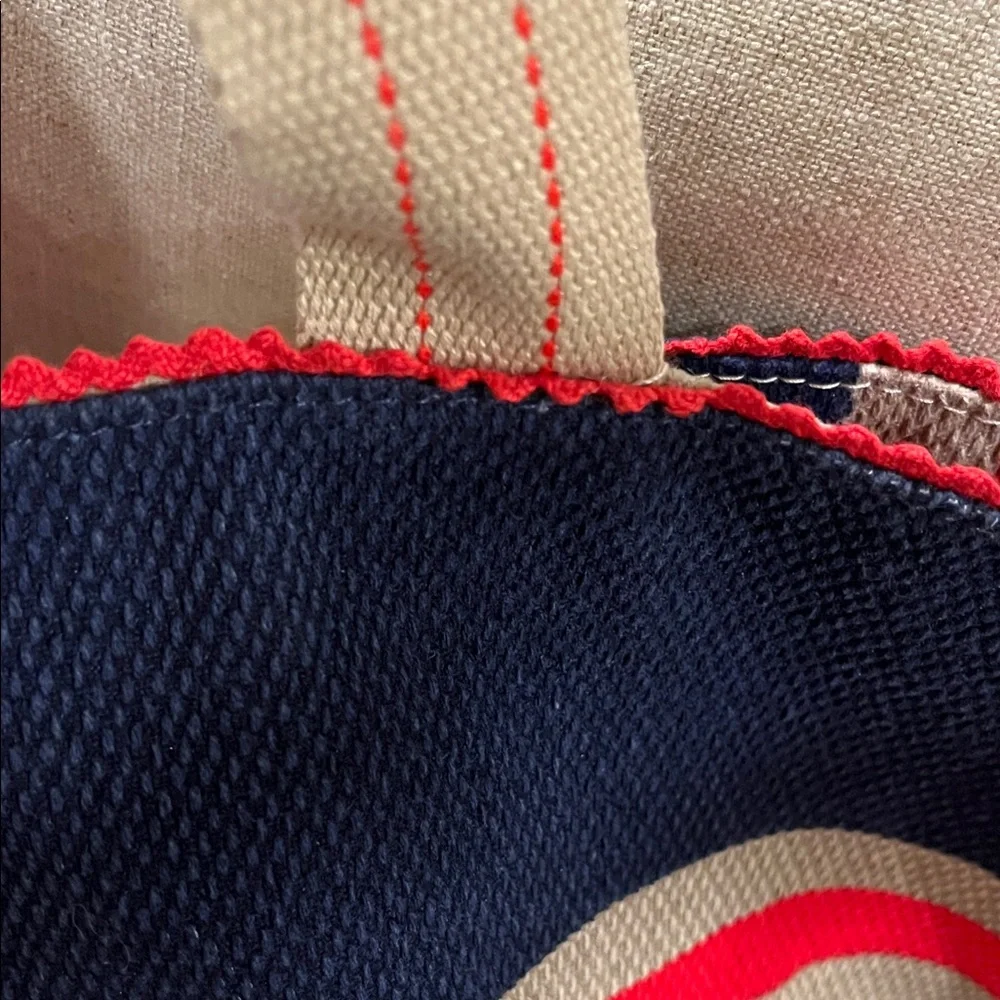 Universal Thread Navy/Red Striped Reversible Canvas Tote/NWT